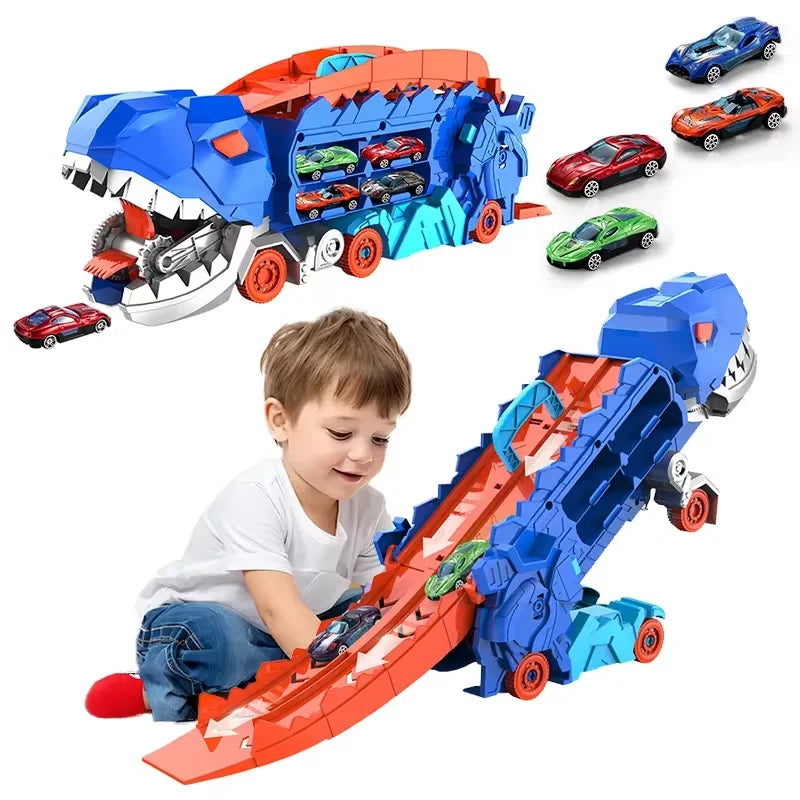 Dinosaur Devouring Car Transporter Set 🦖🚗✨