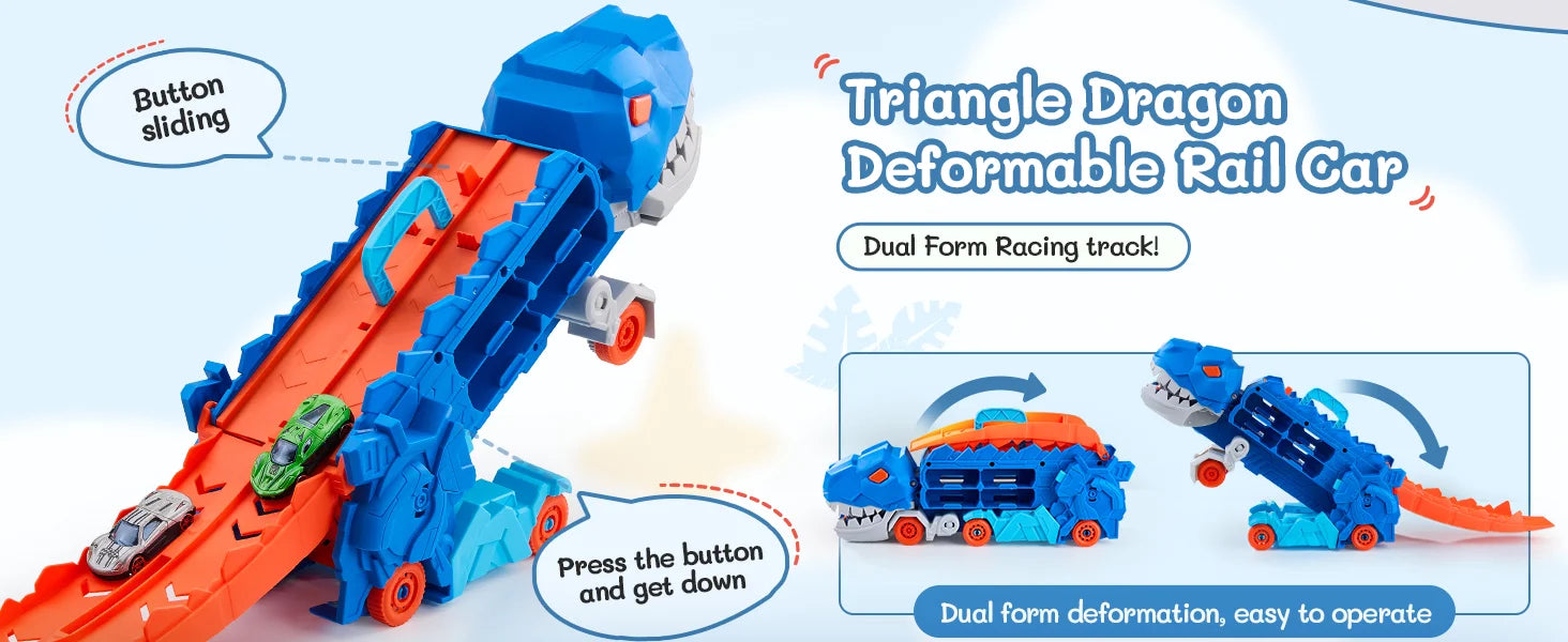 Dinosaur Devouring Car Transporter Set 🦖🚗✨