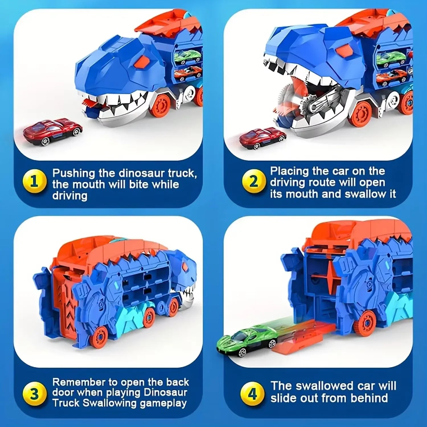 Dinosaur Devouring Car Transporter Set 🦖🚗✨