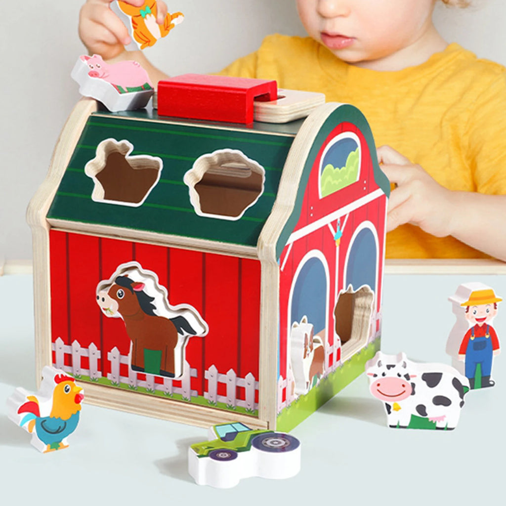 Wooden Activity Cube – Montessori Shape Sorter Toy for Toddlers (Ages 3–5)