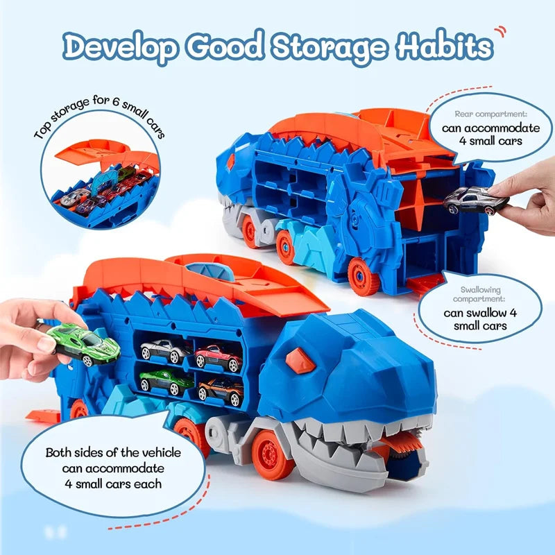 Dinosaur Devouring Car Transporter Set 🦖🚗✨