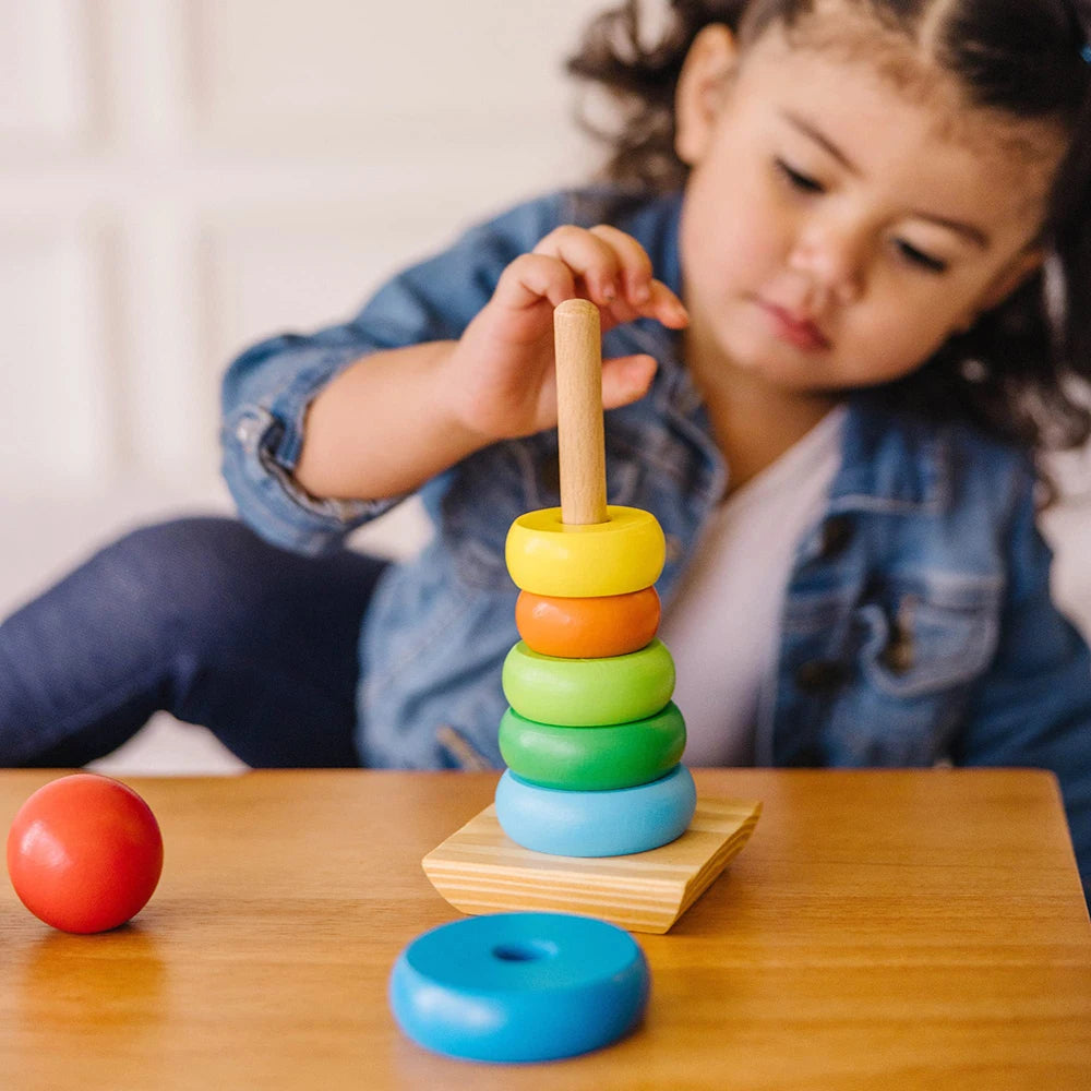 Rainbow Wooden Stacker – Montessori Educational Toy for Babies and Toddlers