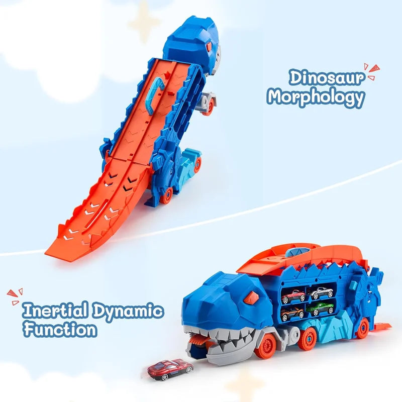 Dinosaur Devouring Car Transporter Set 🦖🚗✨
