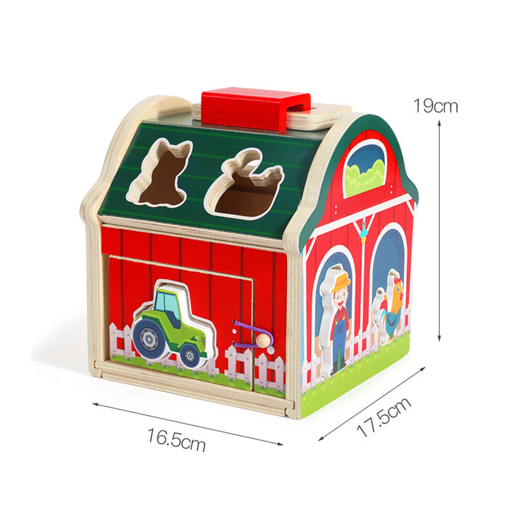 Wooden Activity Cube – Montessori Shape Sorter Toy for Toddlers (Ages 3–5)