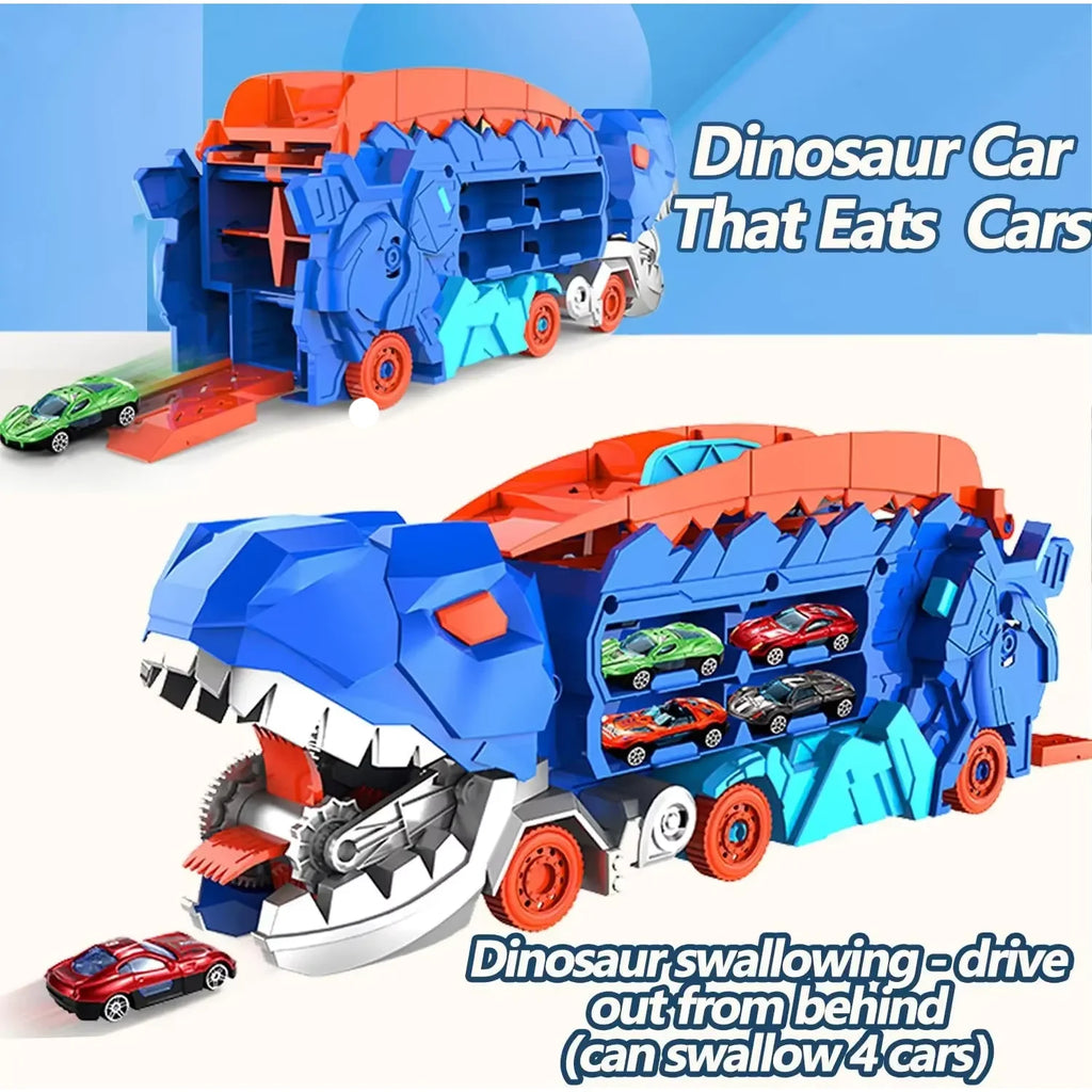 Dinosaur Devouring Car Transporter Set 🦖🚗✨