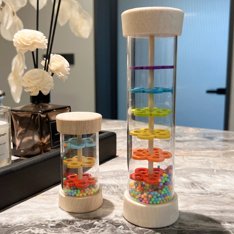 Montessori Baby Rain Stick – Colorful Hourglass Sensory Toy for Babies and Toddlers