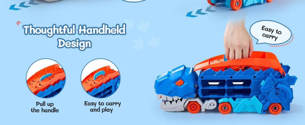 Dinosaur Devouring Car Transporter Set 🦖🚗✨