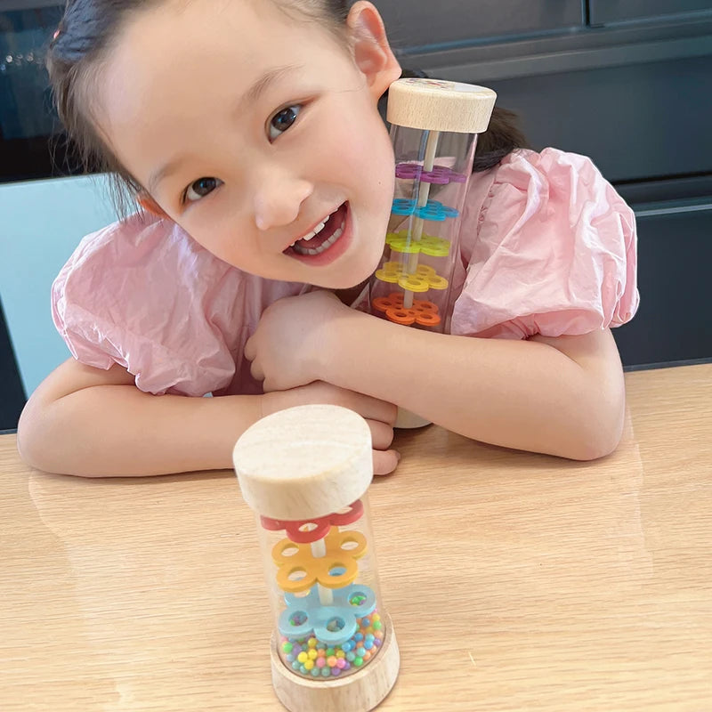 Montessori Baby Rain Stick – Colorful Hourglass Sensory Toy for Babies and Toddlers