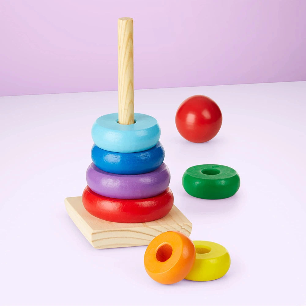 Rainbow Wooden Stacker – Montessori Educational Toy for Babies and Toddlers